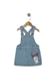Resim Kız Çocuk 3/7 Yaş Kuromi Denim Kot Jile Elbise Mavi 