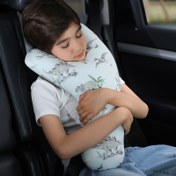 Resim Uzun Sürüşler, Tren, Uçak İçin Yaratıcı Soru İşareti Tasarımıyla Ayarlanabilir Omuz Pedli, Y Şekilli Emniyet Kemeri Seyahat Yastığı, Polyester Lif Malzemeden 1 Paket Çocuk Araba Koltuğu Boyun Yastığı 