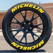 Resim bombtire Sarı Lastik Yazısı Michelin 2.5 Cm Orijinal Ürün 8 Adet Motor Ve Araç lastik yazısı 