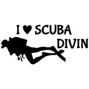 Resim Genel Markalar I Love Scuba Diving Sticker 20 X 8 Cm 