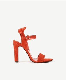 Resim Yargıcı Fiyonk Detaylı Deri Topuklu Ayakkabı Kırmızı 