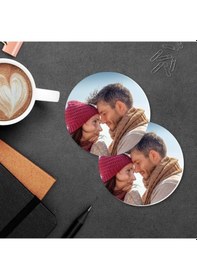 Resim Kişiye Özel Fotoğraflı Mdf İkili Bardak Altlığı Ahşap 