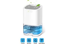 Resim Saravita 1000ML Nem Alma Cihazi Hava Kurutucu Banyo Mutfak Oda Için LED Işıklı Dehumidifer Nem Emici 