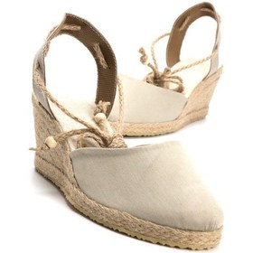 Resim Star Tombis Gerçek Elişi Bej Kadın Dolgu Topuk Espadril Handmade Bej 
