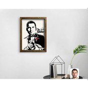 Resim Kişiye Özel Godfather Baba Tasarımlı Doğal Masif Ahşap Çerçeveli (551059644) 
