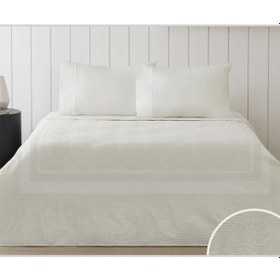 Resim Taç Pike Takımı Jakarlı Brenda Ekru Çift Kişilik Ekru 