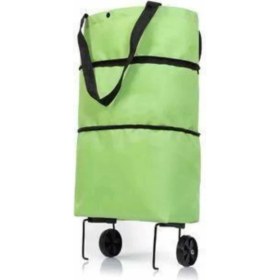 Resim Pileli Store Katlanabilir Tekerlekli Pazar Market Çarşı Arabası Market Alışveriş Çantası 