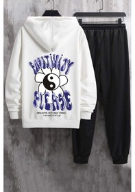 Resim Positivity Baskılı Eşofman Takımı Beyaz 