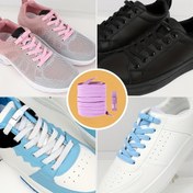 Resim 4 Adet/Çıkarılmış Dantel Elastik Ayakkabı Bağları Ücretsiz Dantel Snap Ayakkabı Bağları Sneakerlar 8Mm Genişletilmiş Düz Ayakkabı Bağları İki Ayakkabı Bağı, İki Toka İçerir 