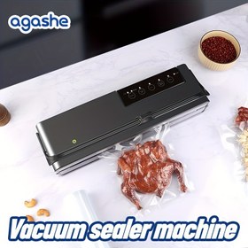 Resim AGASHE SX-168 Otomatik Vakumlu Kapama Makinesi - 32cm Genişlikte, Rulo Çantası Tutucu ve Kaydırıcı Kesici ile Otomatik Vakumlu Kapama, Ev Kullanımı, Gıda Koruma, Vakumlu Kapama Makinesi|Modern Mutfak Aleti|Otomatik İşletim, Vakumlu Kapama Makinesi 