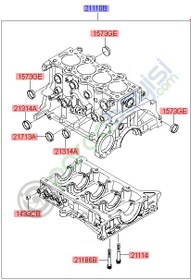 Resim Silindir Kapağı 211002A602 Kia Carens Soul Orjinal | 211102A602 