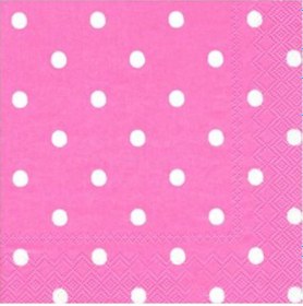 Resim Roll Up Peçete 33x33 Pembe Puantiyeli 