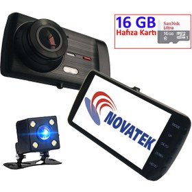Resim Novatek Nt92D+16Gb Hafıza Kartlı Full Hd Gece Görüşlü Araç Kamera 