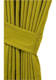 Resim Cheap's Home Petek Dokulu Kadife Dokuma Normal 1 X 2.5 Pileli Fon Perde Yağ Yeşili 