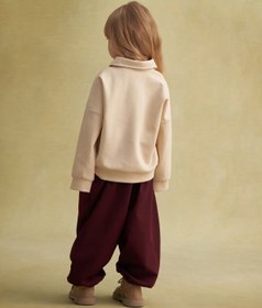 Resim Unisex Çocuk Gabardin Paça Detaylı Pantolon Mürdüm - 4-5 Yaş 