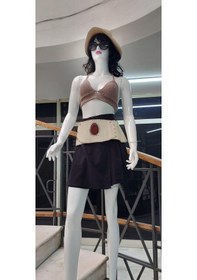 Resim Eren Style Boho Doğal Taşlı Zımbalı Hakiki Deri Kemer 90 Cm-105 Cm -9607 Siyah 