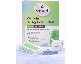 Resim Vi-Vet Azulen Yüz Ağda Bandı 24’lü - Tüm Cilt Tiplerine Uygun Sir Ağda Bant Seti + 3 Adet Temizleme Mendili 