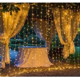 Resim 3x3 Perde LED 300 Adet Ledli Gün Işığı 8 Mod Eklemeli Pl-10 