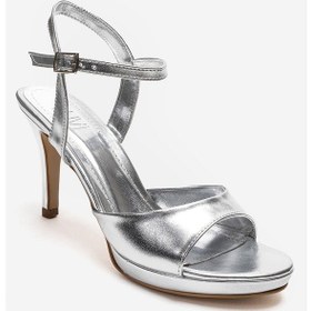 Resim Luvishoes Poıse Gümüş Kadın İnce Topuklu Abiye Ayakkabı 