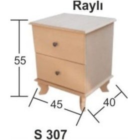 Resim Ahşap Raylı Komodin 45x40cm S-307 