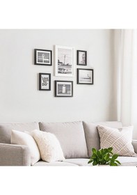 Resim Porsima Dhz90055 Renkli Ahşap Modern Dekoratif 6 Parça Fotoğraf Çerçevesi Masa Duvar Fotoğraf Çerçevesi 