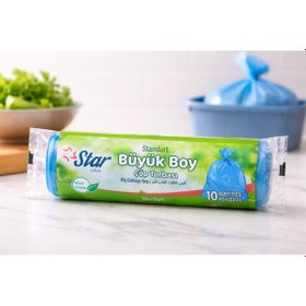 Resim Star Plus Standart Büyük Boy Atık Poşeti 65x80 Cm 10 Adet Dayanıklı Sızdırmaz Atık Torbası 2 Adet 