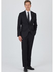 Resim İmza Düz Filafil Mono Yaka Tam Astar 6 Drop Comfort Fit Takım Elbise 1001250170 Siyah 