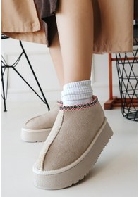 Resim Foyk Bej Süet Bot Bej 