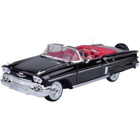 Resim Motormax Motor Max 1958 Chevrolet Impala 1:18 Diecast Model Araba-Siyah 