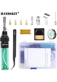 Resim Wezone Mt-100 Kablosuz Gaz Liç Seti - Kalem Şeklinde Çok Fonksiyonlu 14 Parça Gazlı Isıtıcı Takımı 