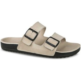 Resim Ceyo Unisex Anatomik Günlük Rahat Tokalı Terlik Bahama-10 Camel 