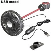 Resim Çok Yönlü Araba Arka Koltuk Fanı 3 Vitesli Rüzgar Ayarı Usb 1 Adet 