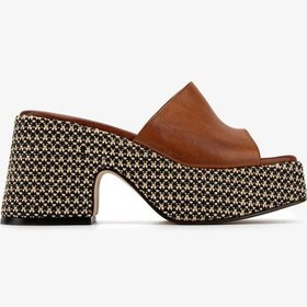 Resim Valmenti Kadın Hakiki Deri Taba Topuklu Terlik 1141 905 Bn Trlk Y26 Tan Leather 