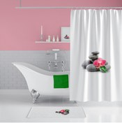 Resim Zethome Tropik Spa Banyo Duş Perdesi Tek Kanat 1x180x200 