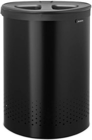 Resim Brabantia Matt Black İki Bölmeli Çamaşır Sepeti 55L 