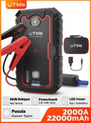 Resim Utrai Jstar One 22000 mAh 2000A Jump Starter Taşınabilir Akü Takviye Cihazı + Çanta + Pusula + Powerbank + Led Lamba 