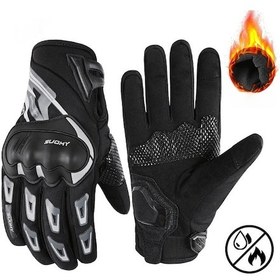 Resim Yystore Su Geçirmez Kumaş Pın0272 Motosiklet Eldiveni Siyah 