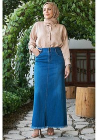Resim 2252-denim Püsküllü Etek Koyu Mavi Koyu Mavi 
