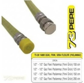 Resim 73 Pepe Doğalgaz Ocak Fırın Bağlantı Hortumu 1 Metre - 1/2 