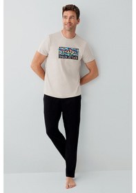 Resim Arnetta Erkek Krem Pijama Takım Ar3701-s-v1 Krem 
