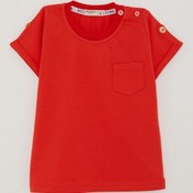 Resim Breeze Erkek Bebek Tişört Cepli Kolları Düğme Akasesuarlı 9 Ay-3 Yaş, Narçiçeği Nar Çiçeği 