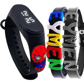 Resim Sonsuzsaat Isimli Bileklikli Dokunmatik LED Su Geçirmez Siyah Renk Figürlü Çocuk Kol Saati SU-1100 
