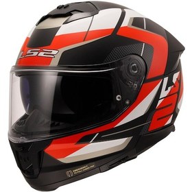 Resim Ls2 Stream 2 Road Kask Beyaz Gri Kırmızı Mat Siyah 