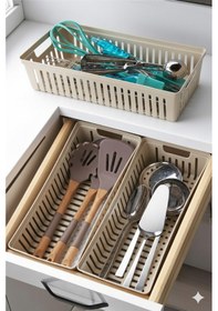 Resim Ny Home 3 Adet Çekmece İçi Bıçaklık & Kaşıklık Organizer Bej Bej 