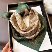 Resim 1 adet 27,5 inç (70 * 70 cm) popüler renkli baskılı başörtüsü, kadınlar için sıcak kare eşarp, şık desenli ince eşarp, outdoor şal, mevsimlik şal 