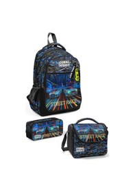 Resim Coral High Kids Renkli Yarış Arabası Desenli 3 Lü Okul Çanta Seti Set0133259 Light Blue 