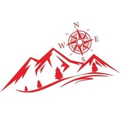 Resim Araba Sticker Seti: Dağ Desenli Ve Pusula Navigasyon Stili, Pvc Materyal, Su Geçirmez, Kolay Yüklenir 50x5cm 