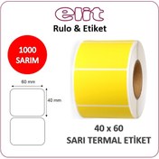 Resim Elit Barkod Etiketi 40X60 Termal Sarı 1000'li Eczane Ilaç Tarif Diğer