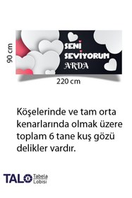 Resim Tabela Lobisi Baskılı Branda - Seni Seviyorum – Özel Günler İçin Dekoratif Afiş - Pankart - Dilital Baskı 