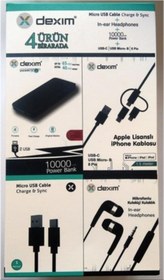 Resim Dexim Powerbank Kulaklık Kablo Set 